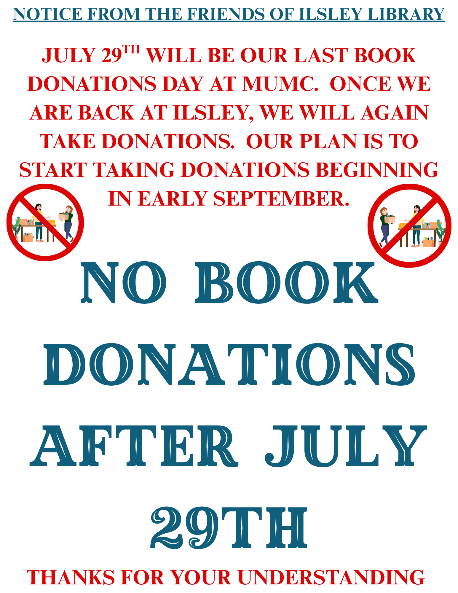 Summer 2026, No Donations sign 2